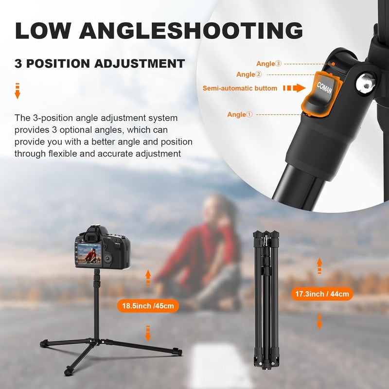 COMAN Extendable 6.23ft Light Stand, Adjustable Aluminum Tripod with 1/4" Screw - Portable, Reverse Folding Studio Lighting Stand for Strobe, Camera, Flash - Image 4